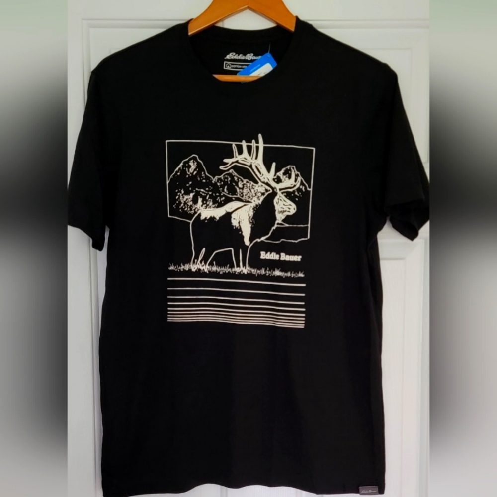 Mens Eddie Bauer Legend shirt, Short Sleeve, size Small, Black, New with Tags